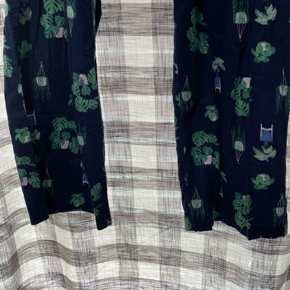 Old Navy Navy Pajama Pants with Green Leaf Design - Picture 3 of 6